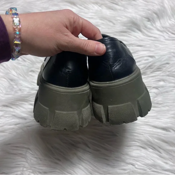 Steve Madden Black Platform horse bit chunky heel Loafers - Picture 5 of 6